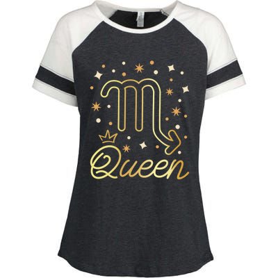 Scorpio Queen Born In October November Scorpio Birthday Gift Enza Ladies Jersey Colorblock Tee