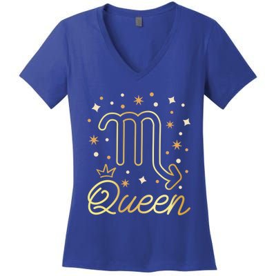 Scorpio Queen Born In October November Scorpio Birthday Gift Women's V-Neck T-Shirt