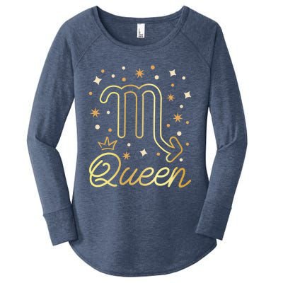 Scorpio Queen Born In October November Scorpio Birthday Gift Women's Perfect Tri Tunic Long Sleeve Shirt