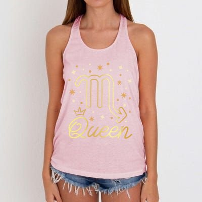 Scorpio Queen Born In October November Scorpio Birthday Gift Women's Knotted Racerback Tank