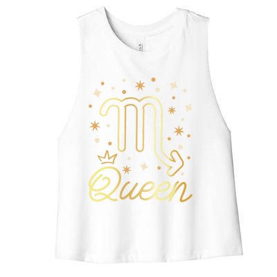 Scorpio Queen Born In October November Scorpio Birthday Gift Women's Racerback Cropped Tank