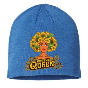 September Queen Birthday Afro Black Funny Virgo Funny Gift Sustainable Beanie