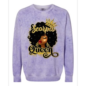 Scorpio Queen Birthday Afro Natural Hair Black Wo  Colorblast Crewneck Sweatshirt