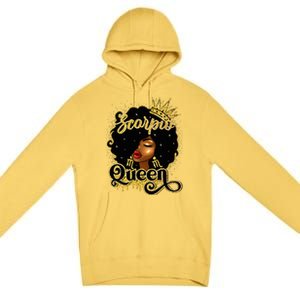 Scorpio Queen Birthday Afro Natural Hair Black Wo  Premium Pullover Hoodie