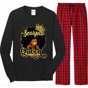 Scorpio Queen Birthday Afro Natural Hair Black Wo  Long Sleeve Pajama Set