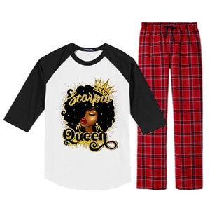 Scorpio Queen Birthday Afro Natural Hair Black Wo  Raglan Sleeve Pajama Set