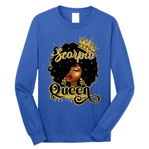 Scorpio Queen Birthday Afro Natural Hair Black Wo  Long Sleeve Shirt