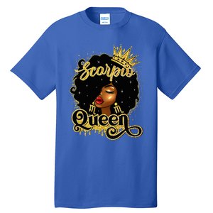 Scorpio Queen Birthday Afro Natural Hair Black Wo  Tall T-Shirt