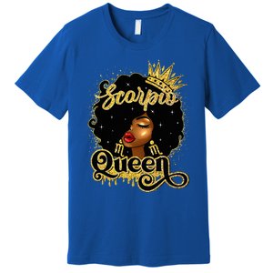 Scorpio Queen Birthday Afro Natural Hair Black Wo  Premium T-Shirt