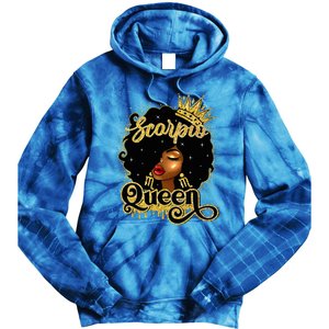 Scorpio Queen Birthday Afro Natural Hair Black Wo  Tie Dye Hoodie