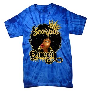 Scorpio Queen Birthday Afro Natural Hair Black Wo  Tie-Dye T-Shirt