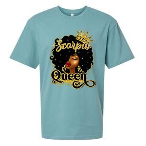 Scorpio Queen Birthday Afro Natural Hair Black Wo  Sueded Cloud Jersey T-Shirt