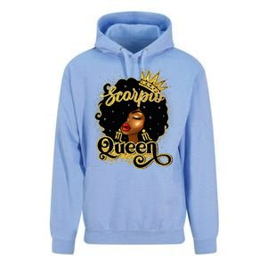 Scorpio Queen Birthday Afro Natural Hair Black Wo  Unisex Surf Hoodie