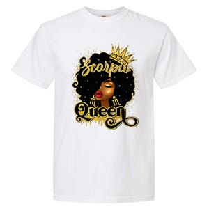 Scorpio Queen Birthday Afro Natural Hair Black Wo  Garment-Dyed Heavyweight T-Shirt