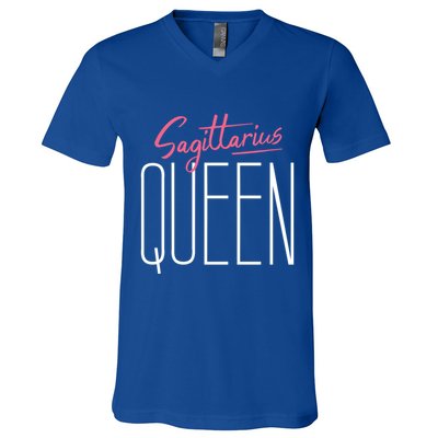 Sagittarius Queen / Classy Sagittarius Quote Design Gift V-Neck T-Shirt