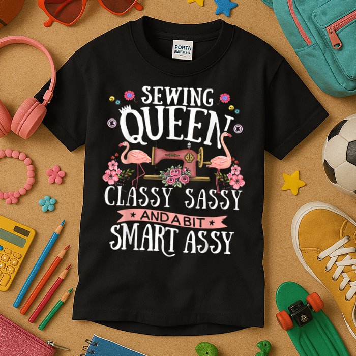 Sewing Queen Classy Sassy And A Bit Smart Assy Sewer Kids T-Shirt