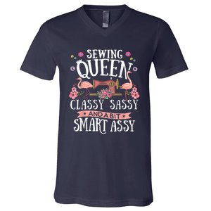 Sewing Queen Classy Sassy And A Bit Smart Assy Sewer V-Neck T-Shirt