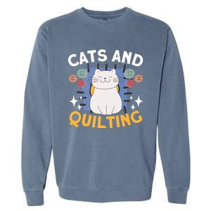 Sewing & Quilting Cats Sewer Quilters Novelty Sewing Garment-Dyed Sweatshirt