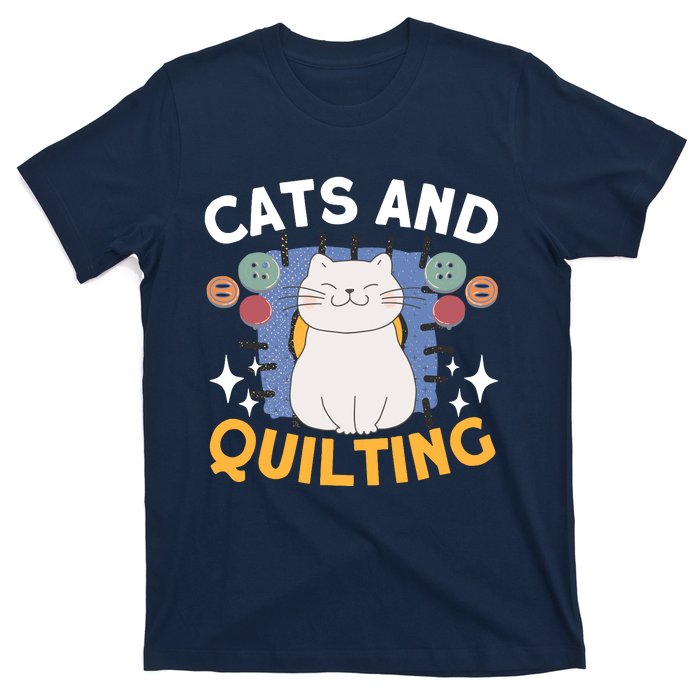 Sewing & Quilting Cats Sewer Quilters Novelty Sewing T-Shirt