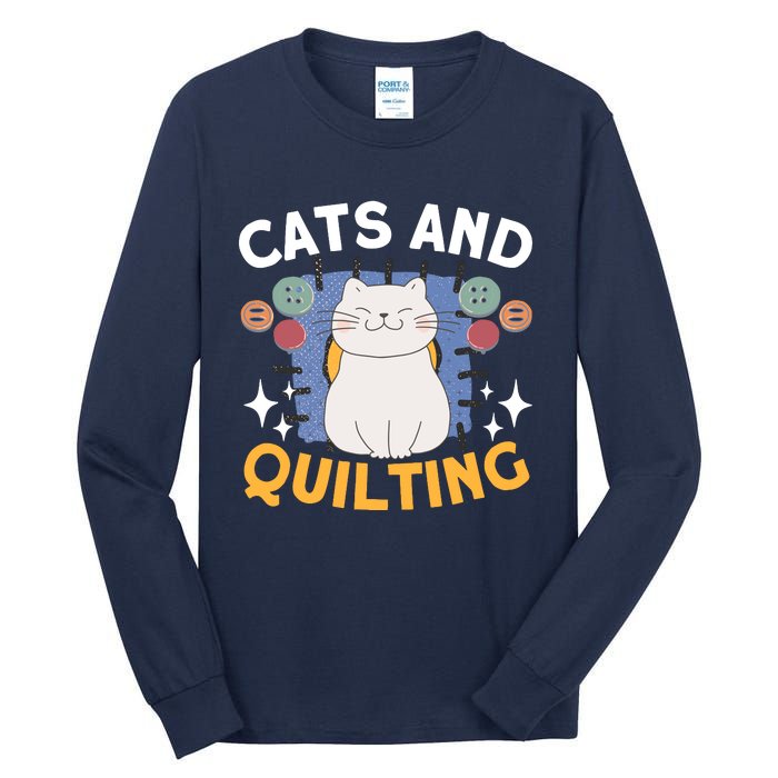 Sewing & Quilting Cats Sewer Quilters Novelty Sewing Tall Long Sleeve T-Shirt