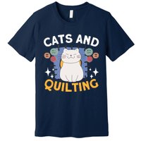 Sewing & Quilting Cats Sewer Quilters Novelty Sewing Premium T-Shirt