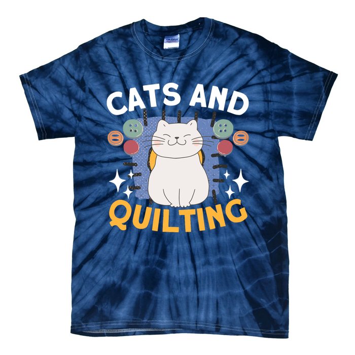 Sewing & Quilting Cats Sewer Quilters Novelty Sewing Tie-Dye T-Shirt