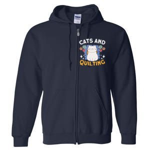 Sewing & Quilting Cats Sewer Quilters Novelty Sewing Full Zip Hoodie