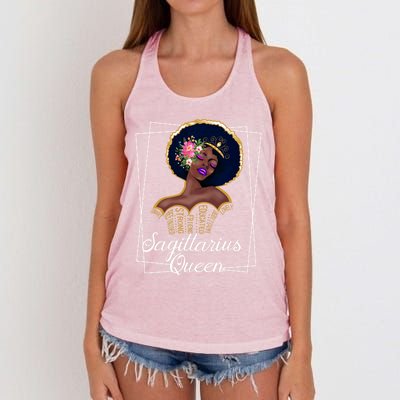 Sagittarius Queen Cool Gift Astrology Birthday Black Gift Women's Knotted Racerback Tank