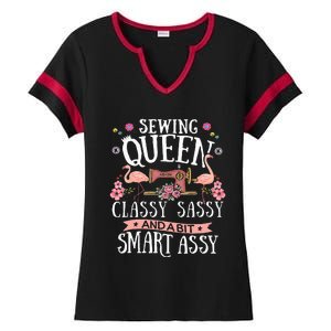 Sewing Queen Classy Sassy And A Bit Smart Assy Sewer Gift Ladies Halftime Notch Neck Tee