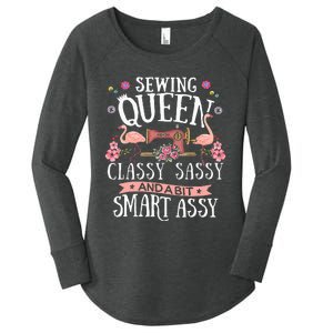 Sewing Queen Classy Sassy And A Bit Smart Assy Sewer Gift Women's Perfect Tri Tunic Long Sleeve Shirt