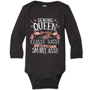 Sewing Queen Classy Sassy And A Bit Smart Assy Sewer Gift Baby Long Sleeve Bodysuit