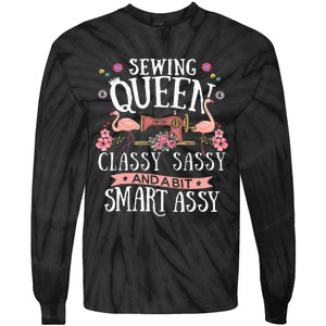 Sewing Queen Classy Sassy And A Bit Smart Assy Sewer Gift Tie-Dye Long Sleeve Shirt