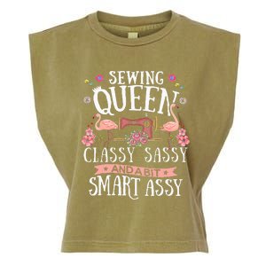 Sewing Queen Classy Sassy And A Bit Smart Assy Sewer Gift Garment-Dyed Women's Muscle Tee