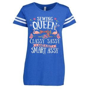 Sewing Queen Classy Sassy And A Bit Smart Assy Sewer Gift Enza Ladies Jersey Football T-Shirt