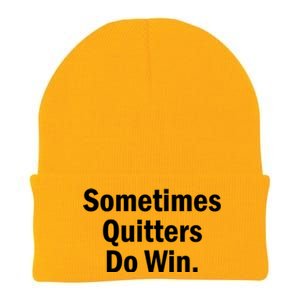 Sometimes Quitters Do Win Gift No Tobacco Day Gift Knit Cap Winter Beanie