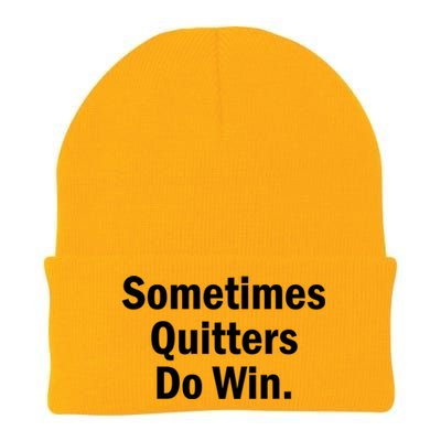 Sometimes Quitters Do Win Gift No Tobacco Day Gift Knit Cap Winter Beanie