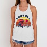 Sarcastic Quote DonT Be A Cock Sucker Funny Humoristic Women's Knotted Racerback Tank