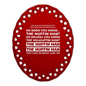 Song Quote Do You Know The Muffin Man Ceramic Oval Ornament