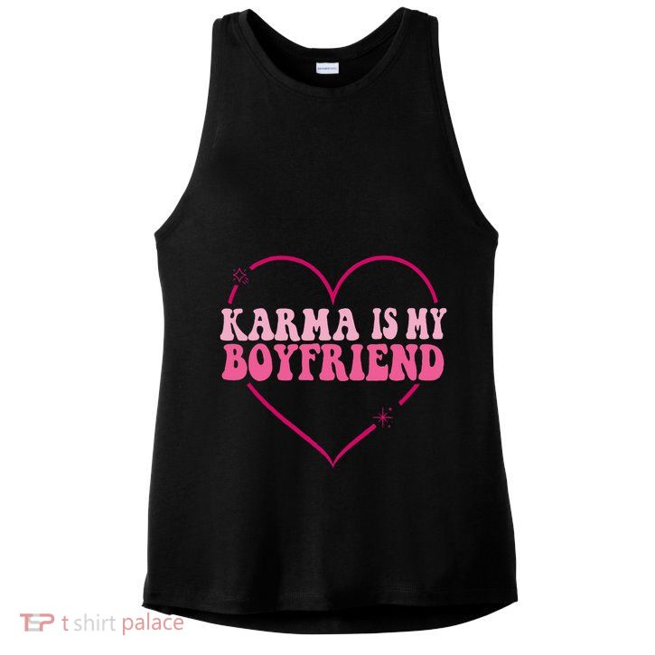 Sarcastic Quote Embrace K.arma's Groovy S.pirituel Heart Ladies PosiCharge Tri-Blend Wicking Tank