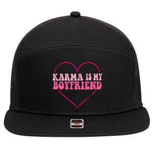 Sarcastic Quote Embrace K.arma's Groovy S.pirituel Heart 7 Panel Mesh Trucker Snapback Hat