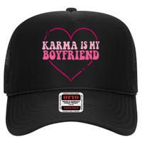 Sarcastic Quote Embrace K.arma's Groovy S.pirituel Heart High Crown Mesh Back Trucker Hat