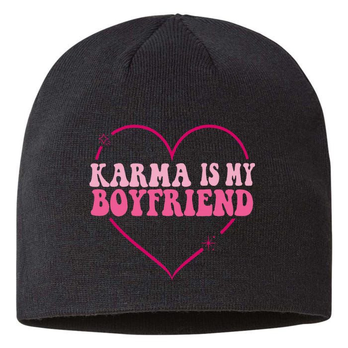 Sarcastic Quote Embrace K.arma's Groovy S.pirituel Heart Sustainable Beanie