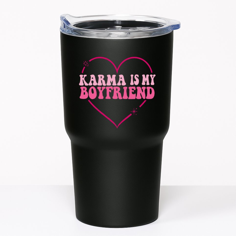 Sarcastic Quote Embrace K.arma's Groovy S.pirituel Heart Tumbler