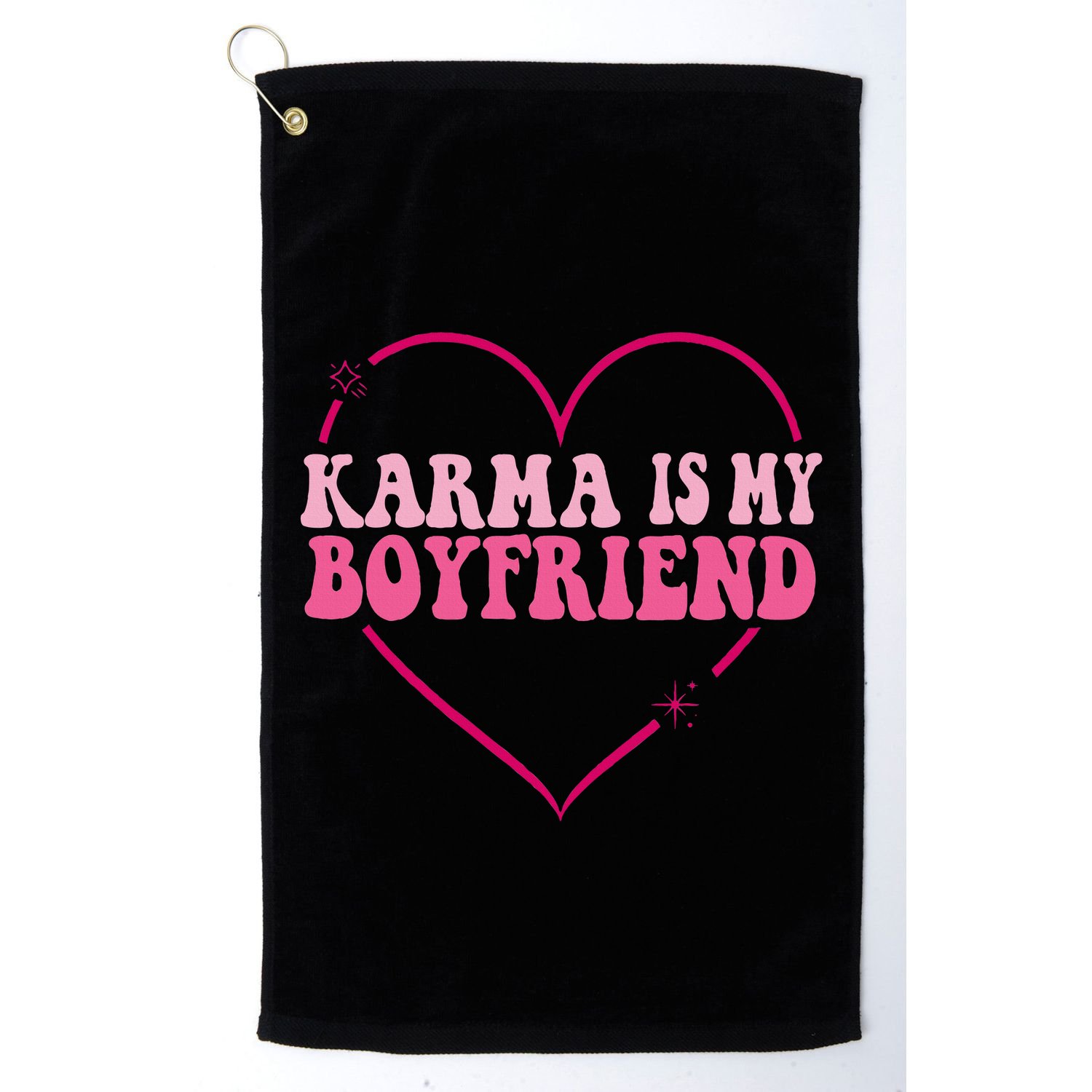 Sarcastic Quote Embrace K.arma's Groovy S.pirituel Heart Golf Towel