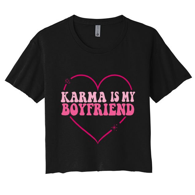 Sarcastic Quote Embrace K.arma's Groovy S.pirituel Heart Crop Top
