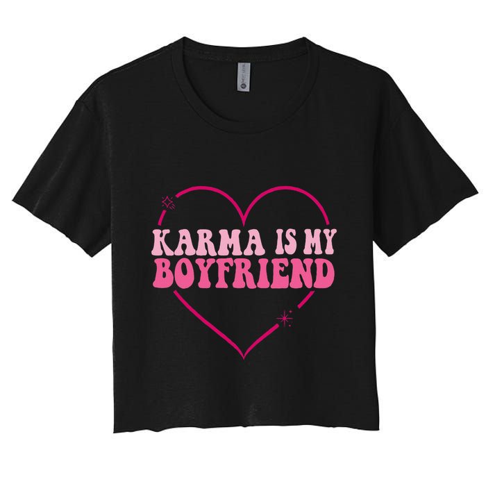 Sarcastic Quote Embrace K.arma's Groovy S.pirituel Heart Women's Crop Top Tee