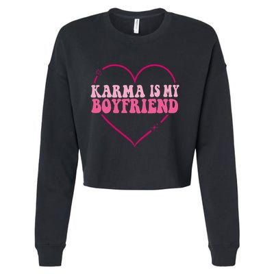 Sarcastic Quote Embrace K.arma's Groovy S.pirituel Heart Cropped Pullover Crew