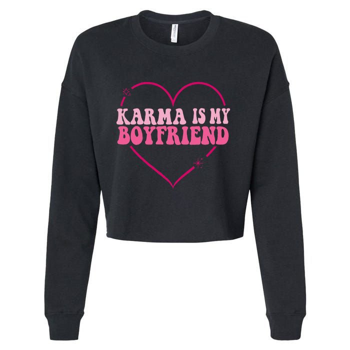 Sarcastic Quote Embrace K.arma's Groovy S.pirituel Heart Cropped Pullover Crew
