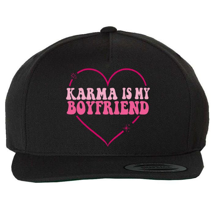 Sarcastic Quote Embrace K.arma's Groovy S.pirituel Heart Wool Snapback Cap