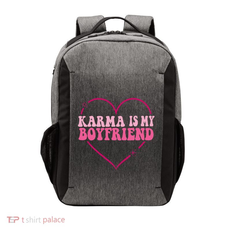 Sarcastic Quote Embrace K.arma's Groovy S.pirituel Heart Vector Backpack